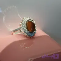 انگشتر نقره زنانه عقیق خرمایی صددرصد طبیعی با ضمانت مکتوب اصالت.برند دُرسیم