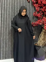 مانتو عبایی جیب دار با بند تنظیم پارچه اماراتی