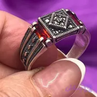 انگشتر نقره مردانه سیاه قلم جدید
