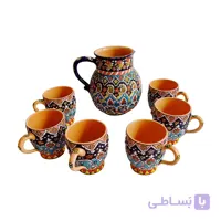 ست 7 تکه پارچ و لیوان میناکاری