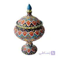 شکلات خوری تک پایه میناکاری روی سفال کد 408