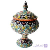 شکلات خوری تک پایه میناکاری روی سفال کد 406