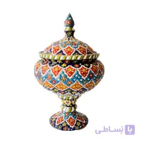 شکلات خوری تک پایه میناکاری روی سفال کد 409