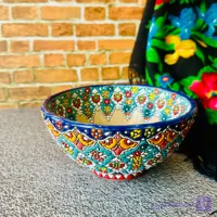 کاسه میناکاری روی سفال قطر ۲۰ سانتی‌متر