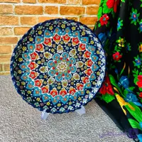 سینی گرد میناکاری ۳۰ سانتی روی سفال