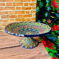 شیرینی‌خوری میناکاری تک‌پایه ۳۰ سانتی