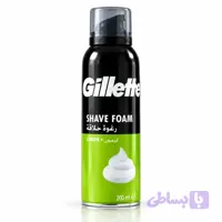 فوم اصلاح صورت ژیلت سبز عصاره لیمو (Lemon) حجم 200 میلیلیتر — ساخت انگلستان اصلاح روان و بدون خراش
