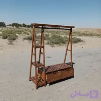 رگال لباس چوبی مدل کشودار بغل طبقه دار