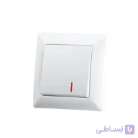 کلید تک توکار ایران الکتریک مدل الیزه اقتصادی سفید