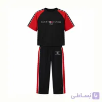 ست تی شرت شلوار آستین سه ربع تکه دوزی