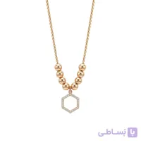 گردنبند زنانه ژوپینگ مدل گوی و پلاک نگین کد 509