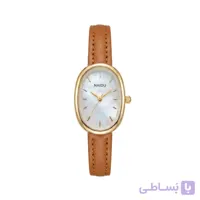 ساعت مچی عقربه‌ای زنانه نایدو مدل مینیمال بیضی چرم کد 912