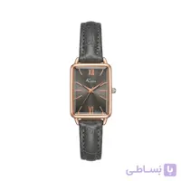 ساعت مچی عقربه ای زنانه کی سی ام KCM مدل مینیمال مستطیل چرمی طوسی کد 910
