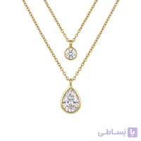 گردنبند زنانه ژوپینگ مدل دولاین طرح اشک نگین دار مینیمال کد 508