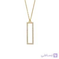 گردنبند استیل زنانه مدل مستطیل فول نگین مینیمال کد 513