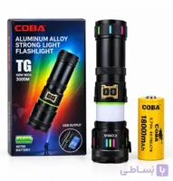 چراغ قوه حرفه ای زومدار COBA مدل CB-G37 باتری 18000 میلی آمپری