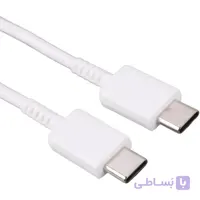کابل شارژ USB-C به USB-C سفید یک متری | شارژ سریع و انتقال داده