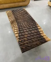 میز جلو مبلی چوب گردو طرح پارامتریک بسیار خاص پایه چوب