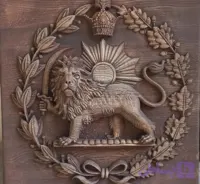 تابلو منبت شیرو خورشید شاهکار هنر منبت کاری