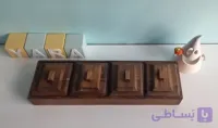 اردو خوری درب دار چوبی ۴ خانه چوب روس کد ou4