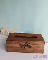 جعبه دستمال کاغذی قفلدار چوبی چوب روس کد hm 036