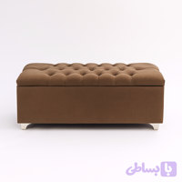 پاف نیمکت چستر باکس دار تمام پارچه و چرم سه نفره
