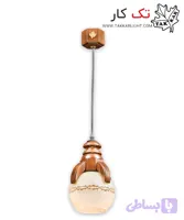 چراغ آویز چوبی 1 شعله طرح الینا
