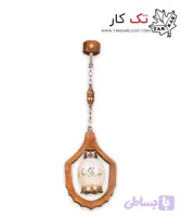چراغ آویز چوبی 1 شعله طرح حلقه‌ای