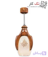 چراغ آویز چوبی 1 شعله طرح اورانوس