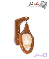 چراغ دیواری چوبی طرح حلقه‌ای