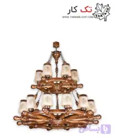 لوستر چوبی 18 شعله دو طبقه مدل سکان