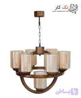 چراغ آویز چوبی 7 شعله طرح آیلین