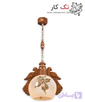 چراغ آویز چوبی 1 شعله طرح پرستو (بزرگ)