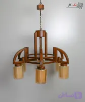 لوستر چوبی 6 شعله مدل درسا(رو به پایین)