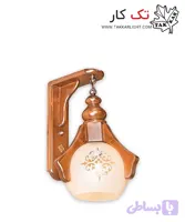 چراغ دیواری چوبی طرح نگین (متوسط)