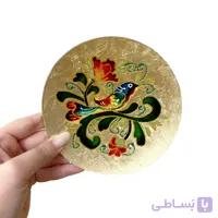 بشقاب دیواری ورق طلا طرح پرنده 14 سانتی کد 954