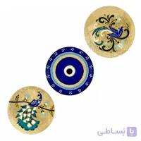 ست بشقاب دیواری لوکس چشم نظر ورق طلا کد 939