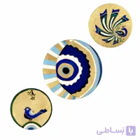 ست بشقاب دیوارکوب مدرن ورق طلا طرح چشم نظر کد 938