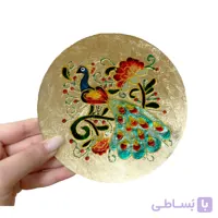 بشقاب دیوارکوب مدرن طرح پرنده ورق طلا 14 سانتی کد 955