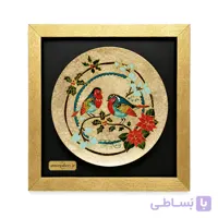 تابلو دکوراتیو مدرن ورق طلا طرح پرنده 33×33 سانتی کد 1165