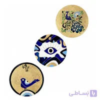 ست بشقاب دیوارکوب چشم زخم ورق طلا کد 937
