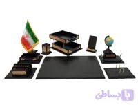 ست لوازم اداری رومیزی مدیریتی مجموعه ۱۱ عدد لیزری مشکی-طلایی