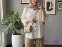 شومیز مانتویی یقه کتی جنس دبل کراش