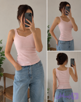 تاپ یقه دلبری جنس کرکره ای نخ پنبه سایز ۳۸تا۴۴