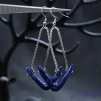 گوشواره لاجورد آبی طبیعی7.17 گرم