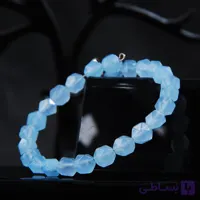 دستبند آکوامارین (Aquamarine) با تراش فست (سایز 8)