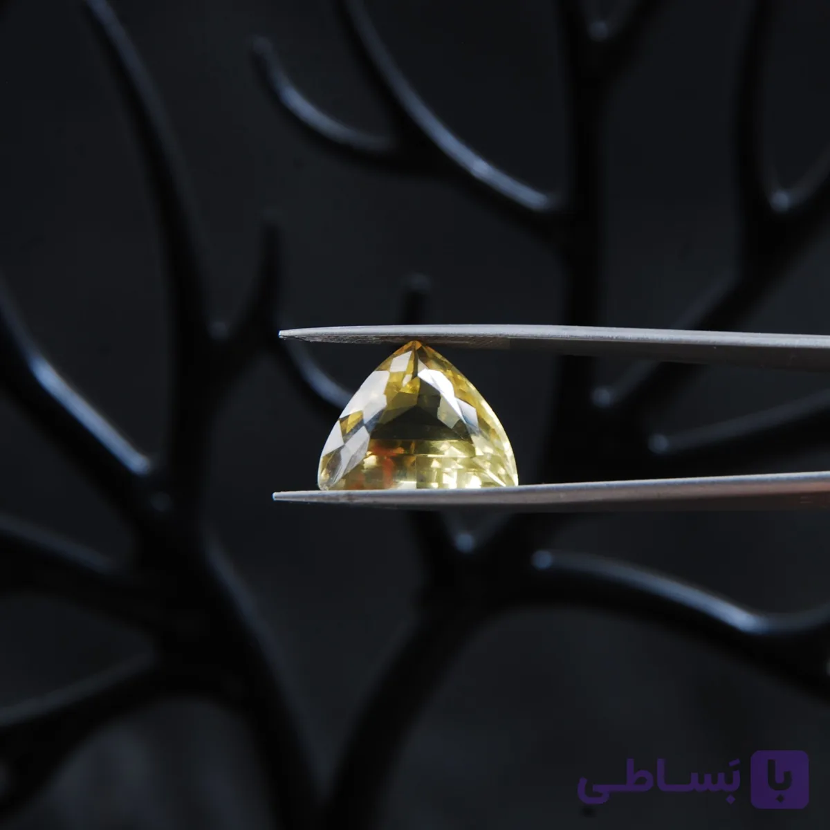 نگین سیترین طبیعی برزیلی تراش مثلث 5قیراط