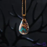 گردنبند فیروزه نیشابور رگه دار اشک 6.56گرم