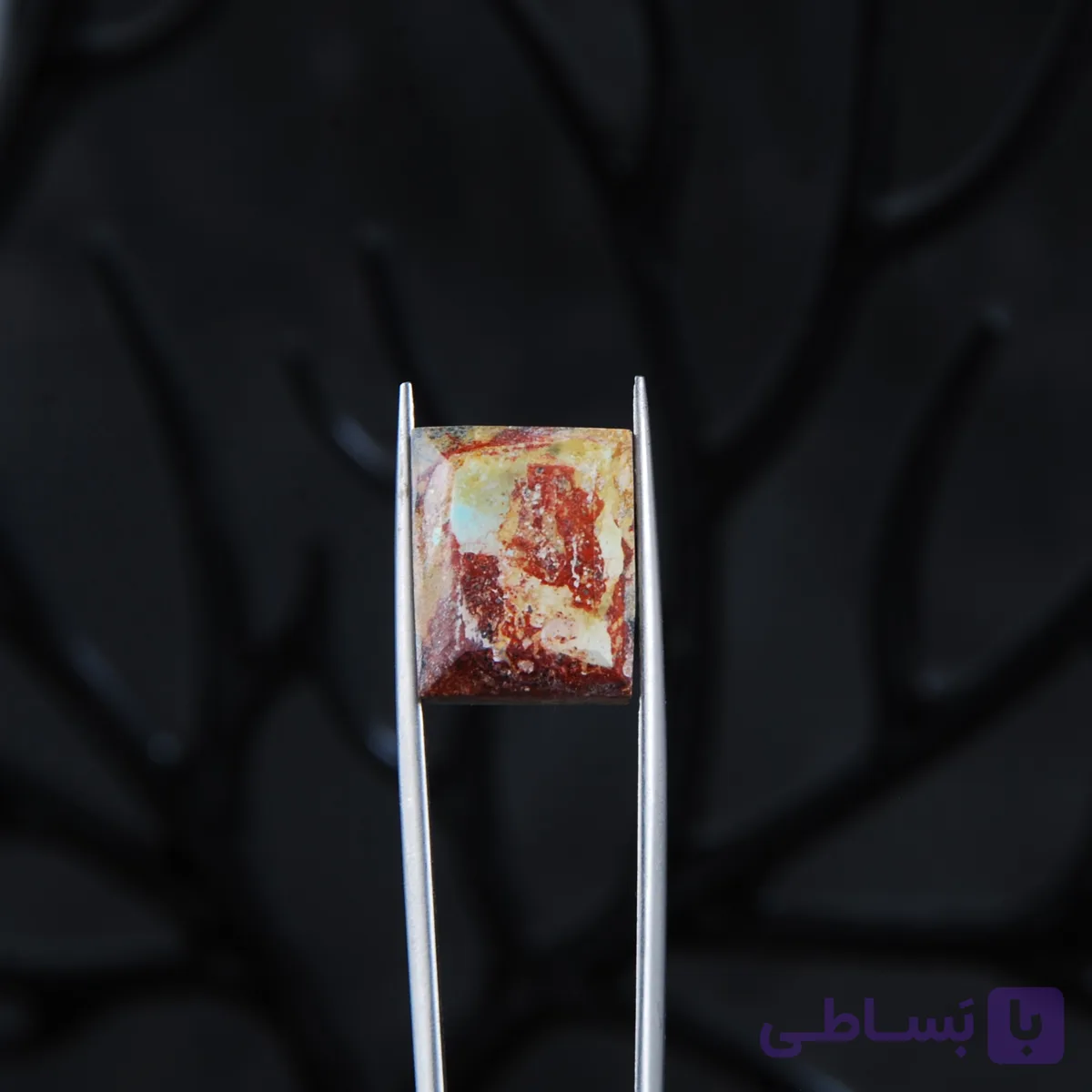 نگین فیروزه نیشابور رگه دار مربعی 3.44گرم