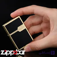 فندک بنزینی زورو کلاسیک مشکی-طلایی (Zorro Bottoms Up Black-Gold)